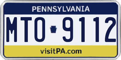 PA license plate MTO9112