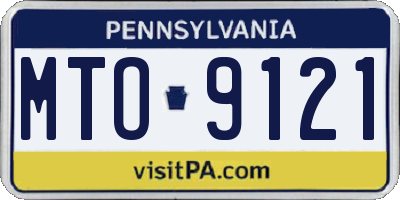 PA license plate MTO9121
