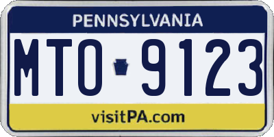 PA license plate MTO9123