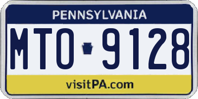 PA license plate MTO9128