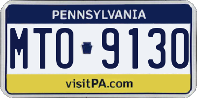 PA license plate MTO9130