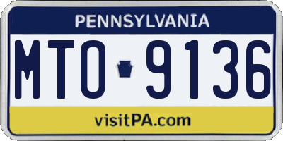 PA license plate MTO9136