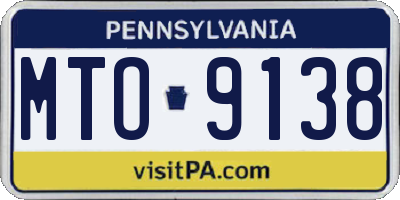 PA license plate MTO9138