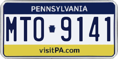 PA license plate MTO9141