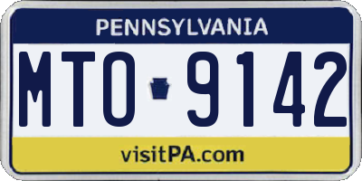PA license plate MTO9142