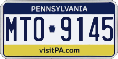 PA license plate MTO9145