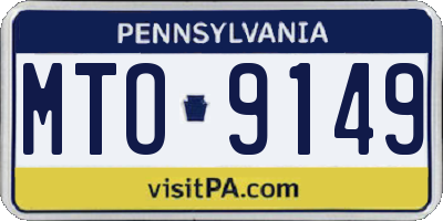 PA license plate MTO9149