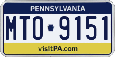 PA license plate MTO9151