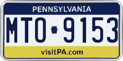 PA license plate MTO9153