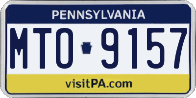PA license plate MTO9157