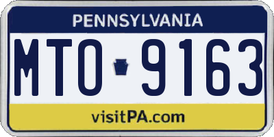 PA license plate MTO9163