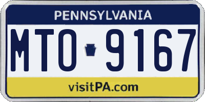 PA license plate MTO9167