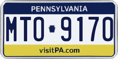 PA license plate MTO9170