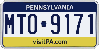 PA license plate MTO9171