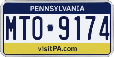 PA license plate MTO9174