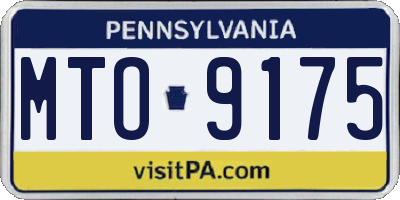 PA license plate MTO9175