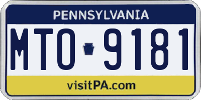 PA license plate MTO9181