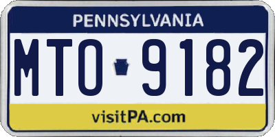 PA license plate MTO9182