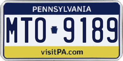 PA license plate MTO9189