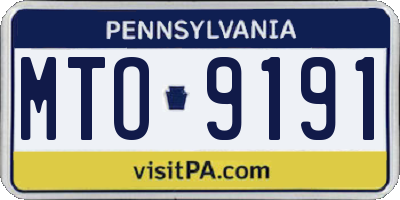 PA license plate MTO9191