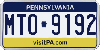 PA license plate MTO9192