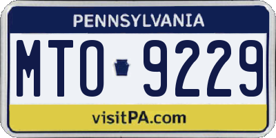 PA license plate MTO9229