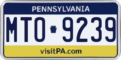 PA license plate MTO9239