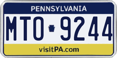 PA license plate MTO9244