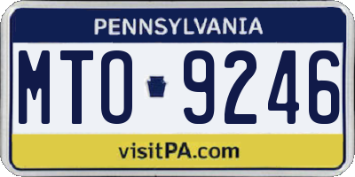 PA license plate MTO9246