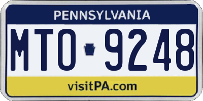 PA license plate MTO9248