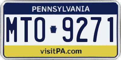 PA license plate MTO9271