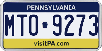 PA license plate MTO9273