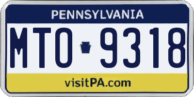 PA license plate MTO9318