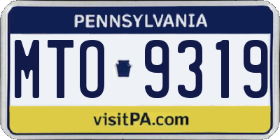 PA license plate MTO9319