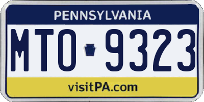 PA license plate MTO9323