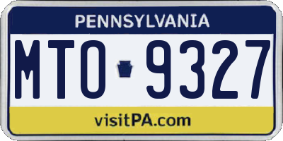 PA license plate MTO9327
