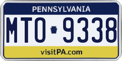 PA license plate MTO9338
