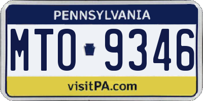 PA license plate MTO9346