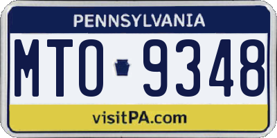 PA license plate MTO9348