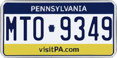 PA license plate MTO9349