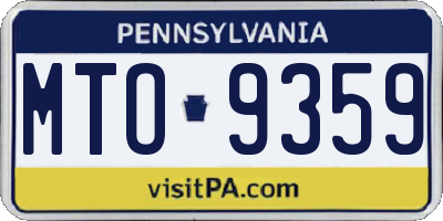 PA license plate MTO9359