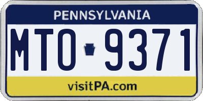 PA license plate MTO9371
