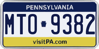 PA license plate MTO9382