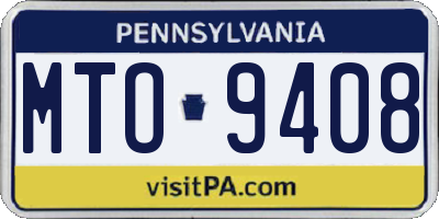 PA license plate MTO9408