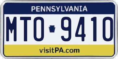 PA license plate MTO9410