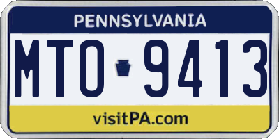 PA license plate MTO9413