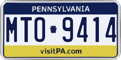 PA license plate MTO9414