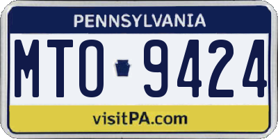 PA license plate MTO9424