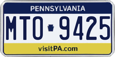 PA license plate MTO9425