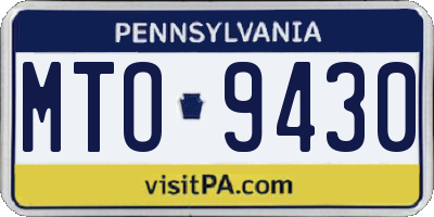 PA license plate MTO9430